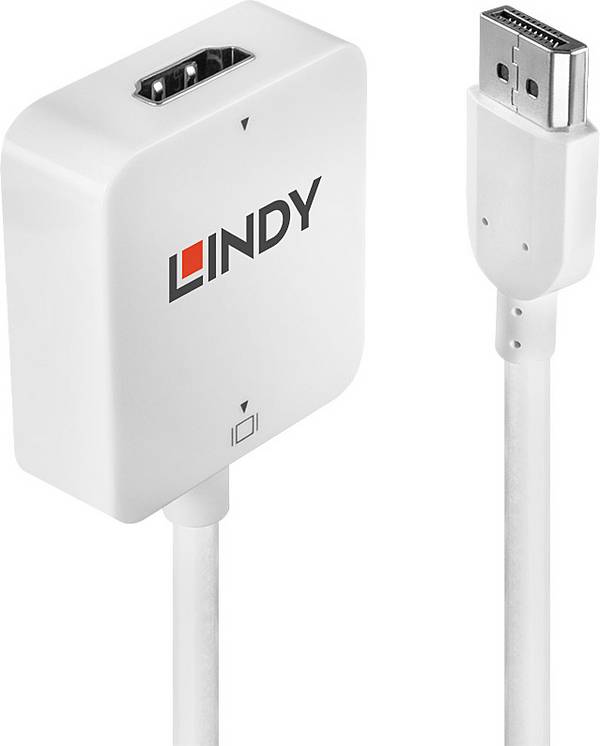 LINDY 38146 HDMI / Kijelző csatlakozó Konverter [1x HDMI alj - 1x DisplayPort dugó] Fehér