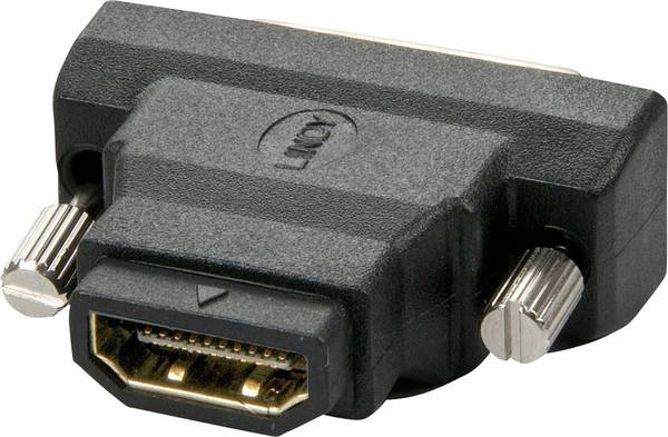 LINDY 41228 HDMI / DVI Átalakító [1x HDMI alj - 1x DVI dugó, 18+1 pólusú] Fekete Árnyékolt, aranyozott érintkező 0 m