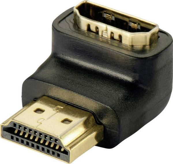 LINDY 41085 HDMI Átalakító [1x HDMI alj - 1x HDMI dugó] Fekete 90°-ban lefelé hajlított