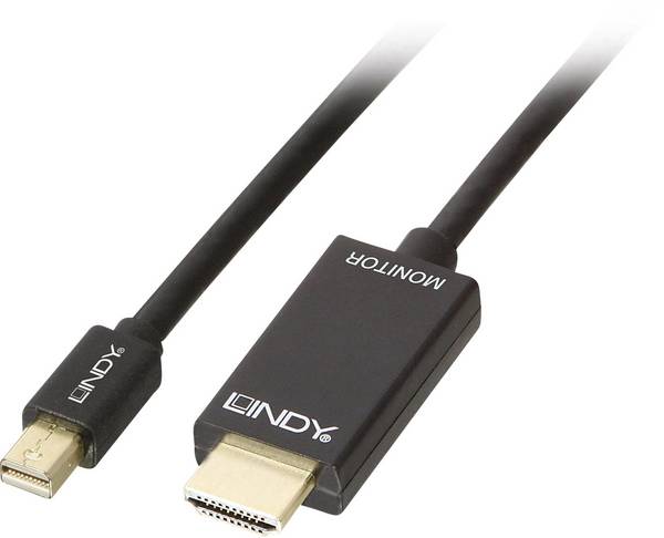 LINDY Mini DisplayPort / HDMI Átalakító kábel Mini DisplayPort dugó, HDMI-A dugó 3.00 m Fekete 36928 DisplayPort kábel