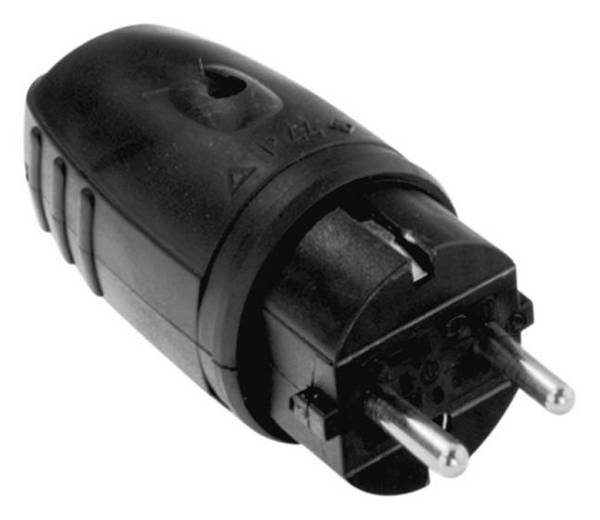 Bachmann 913.171 Védőérintkezős dugó Gumi, Szilikon  250 V Fekete IP20