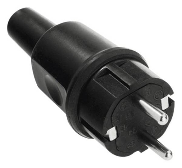 Bachmann 913.173 Védőérintkezős dugó Gumi, Szilikon  250 V Fekete IP44