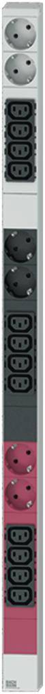 Bachmann 800.0109 19 inch Stekkerdoos voor patchkast Apparaatcontactdoos C13 10A, Geaarde contactdoos Meerdere kleuren