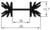 Diagram egy fekete gumiprofil formájáról, amelynek alakja egy súlyzóra emlékeztet, két kézzel a végeken, hosszúság 35 mm, magasság 12,7 mm, szélesség 16 mm.