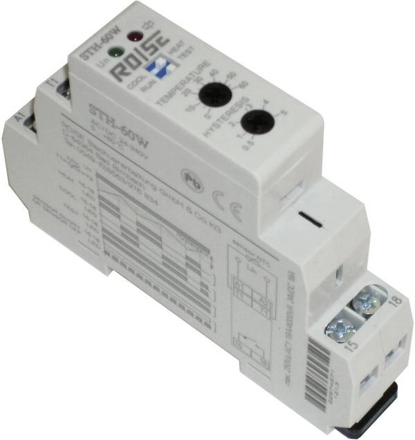 RO/SE LM-Heizungen Kapcsolószekrény fűtés termosztát STH-60W 240 V/AC, 240 V/DC 1 záró 1 db