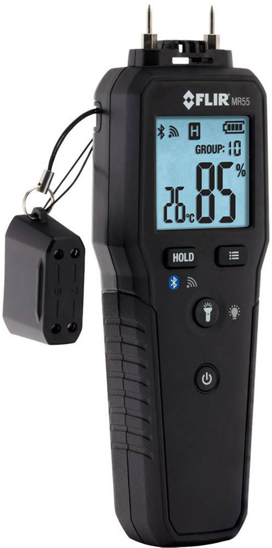 Digitális nedvességmérő készülék kijelzővel, amely 85%-os páratartalmat és 26°C hőmérsékletet mutat.