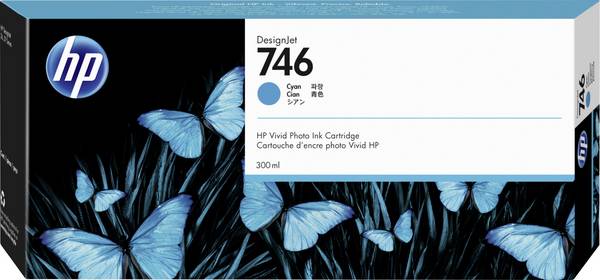 HP Tinta 746 Eredeti Cián 300 ml P2V80A 1 db
