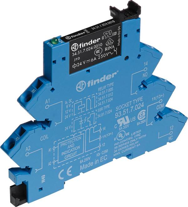 Finder 38.61.7.024.4050 Csatoló relé 1 váltó 1 db
