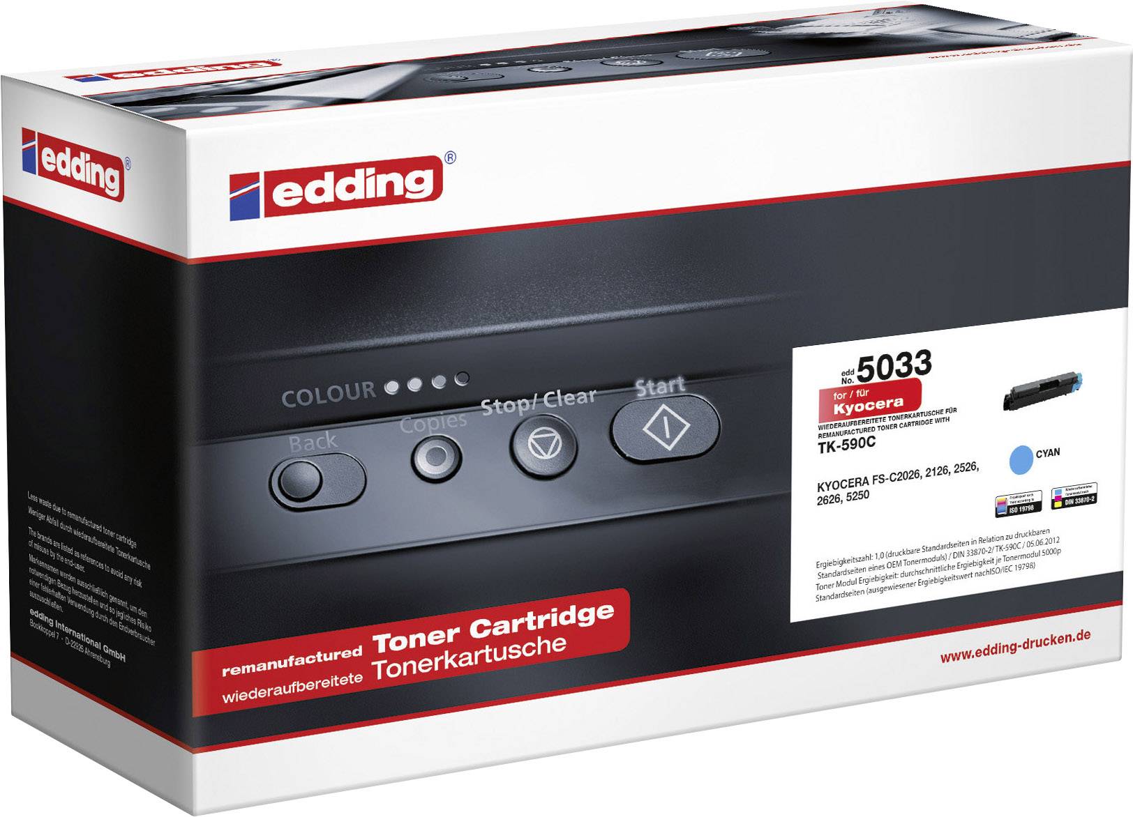 EDDING  Toner ersetzt Kyocera TK-590C compatible Cyan 5000 Pages 5033