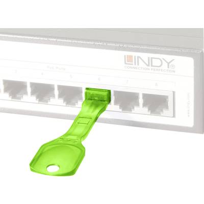 USB port blokkoló dugó, vakdugó, kiszedő szerszámmal, zöld, Lindy 40472