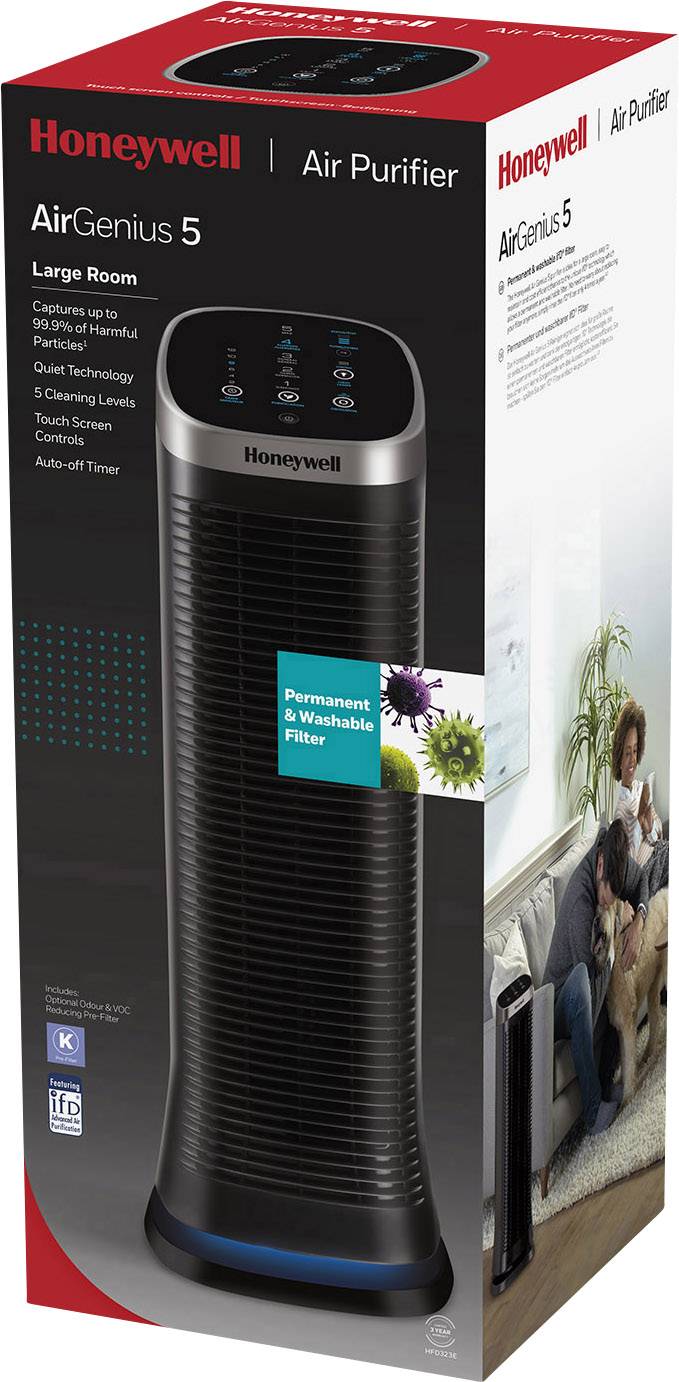 Honeywell HFD323E2 AirGenius 5 Légtisztító Fekete-2
