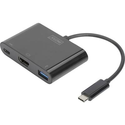 Digitus DA-70855 HDMI / USB Átalakító [1x USB-C® dugó - 1x HDMI alj, USB 3.2 Gen 1 A alj, USB-C® alj] Fekete  15.00 cm