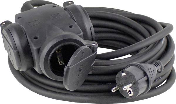 AS Schwabe 60450 Áram Hosszabbítókábel  16 A Fekete 30.00 cm H07RN-F 3G 1,5 mm²