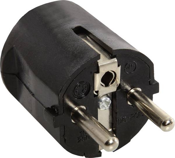AS Schwabe 45032 Védőérintkezős dugó Műanyag  230 V Fekete IP20