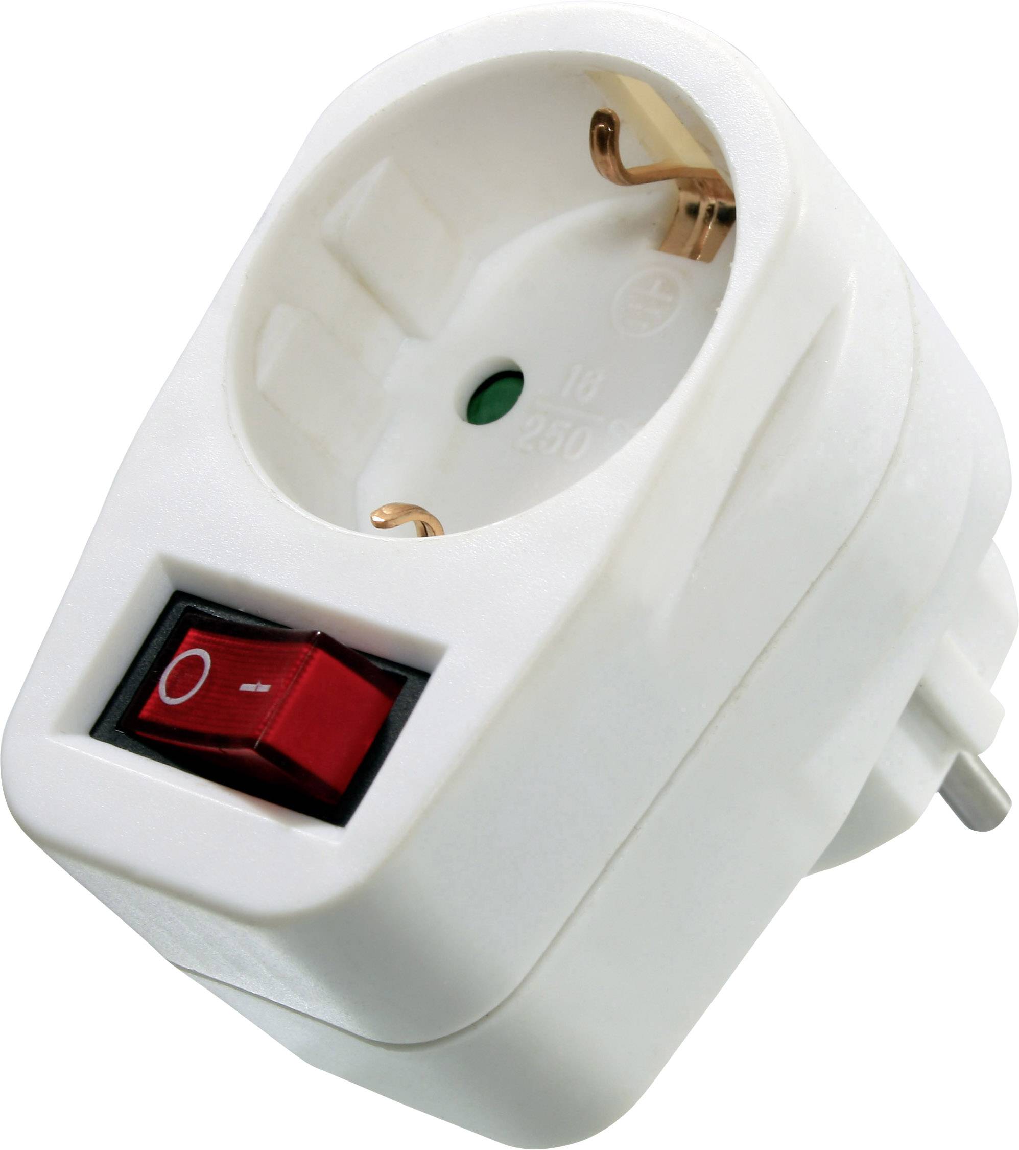 AS Schwabe 45037 Presa di corrente intermedia con interruttore con interruttore integrato Bianco