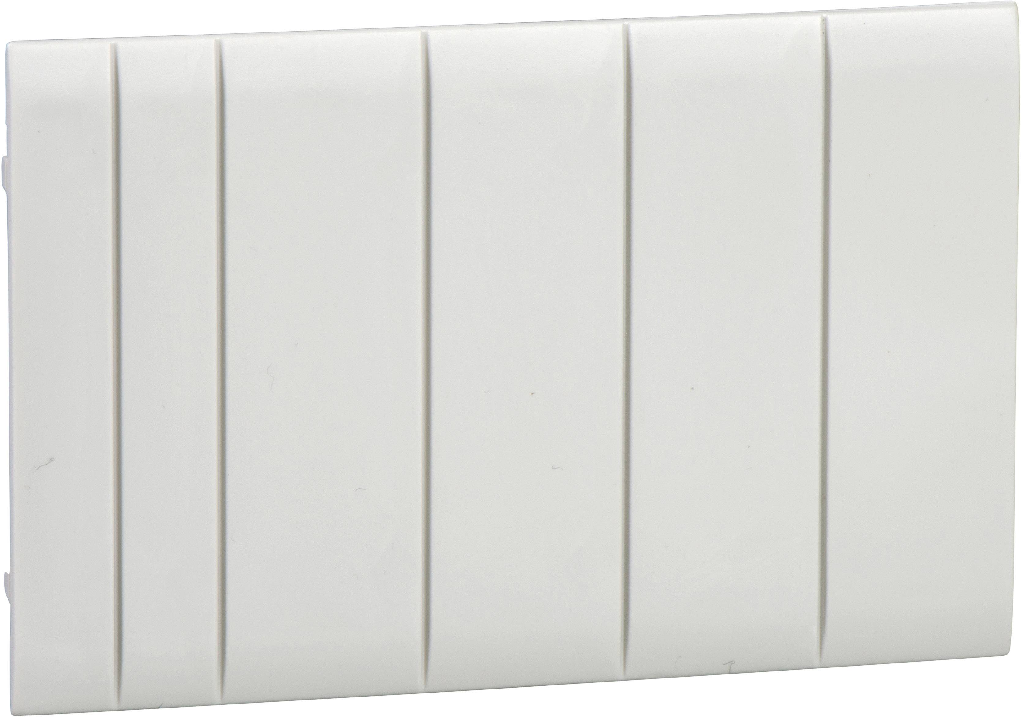 Fehér műanyag lemez öt függőleges kiemelkedéssel.