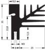 Hűtőborda 3,25 K/W 100 x 33 x 35 mm TO-218 TO-220 TO-3P TO-247 TO-248, Fischer Elektronik SK 482 100 SA + 4x THFU 2