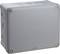 Szürke-fehér műanyag kábeldoboz lekerekített sarkokkal és több kábelbevezetéssel az oldalán. 'Schneider Electric' felirattal ellátva.