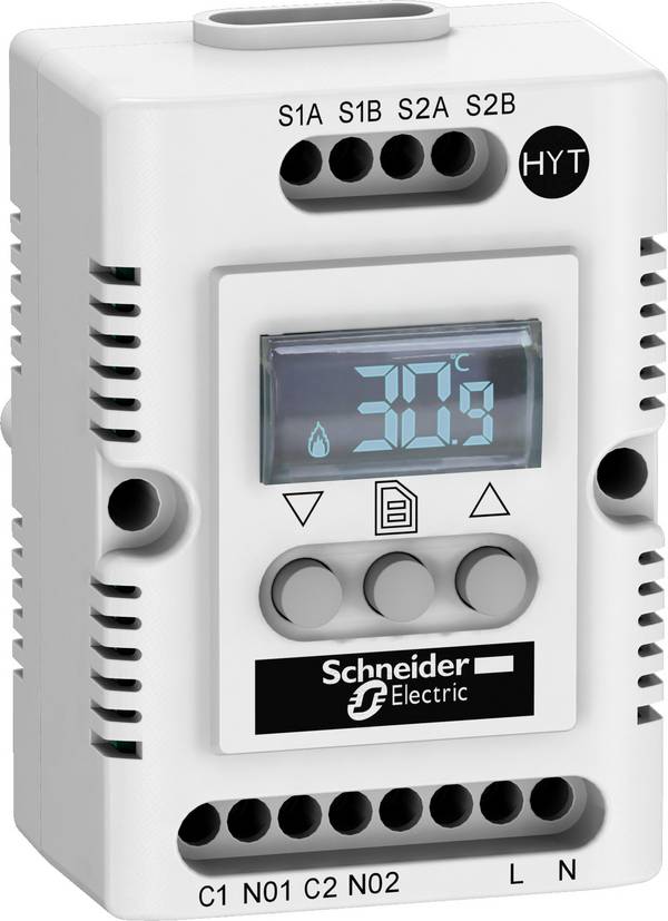 Schneider Electric Kapcsolószekrény termosztát NSYCCOHYT120VID 140 V/AC (H x Sz x Ma) 44 x 56 x 85 mm 1 db