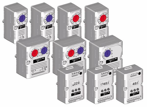 Schneider Electric Kapcsolószekrény termosztát NSYCCOTHI 250 V 1 záró, 1 nyitó (H x Sz x Ma) 44 x 56 x 68 mm 1 db