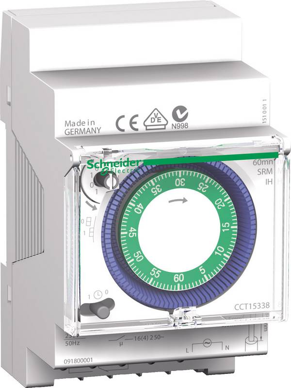 Schneider Electric CCT15338 Kalapsínes időkapcsoló óra Analóg  230 V