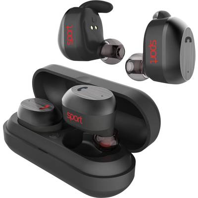  Elari NanoPods Sports Sport  In Ear fejhallgató Bluetooth®  Fekete Noise Cancelling Headset, Izzadásálló, Vízálló