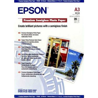 Epson Premium Semigloss Paper A3 C13S041334 Fénykép papír DIN A3 251 g/m² 20 lap Selyemfényű
