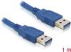 Delock USB kábel USB 3.2 Gen1 USB-A dugó, USB-A dugó 1.00 m Kék aranyozott érintkező 82534
