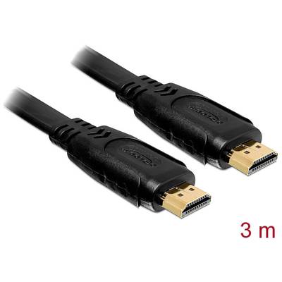 Delock HDMI Csatlakozókábel HDMI-A dugó, HDMI-A dugó 3.00 m Fekete 82671  HDMI kábel