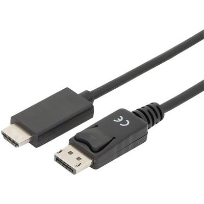 Digitus Kijelző csatlakozó / HDMI Átalakító kábel DisplayPort dugó, HDMI-A dugó 3.00 m Fekete AK-340303-030-S Háromszoro