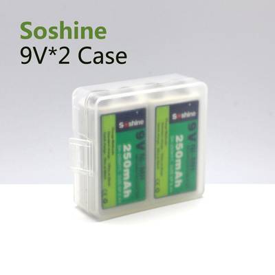 Soshine SBC-018 Elemtartó doboz Cellaszám: 2 9 V-os (H x Sz x Ma) 54 x 52 x 19 mm