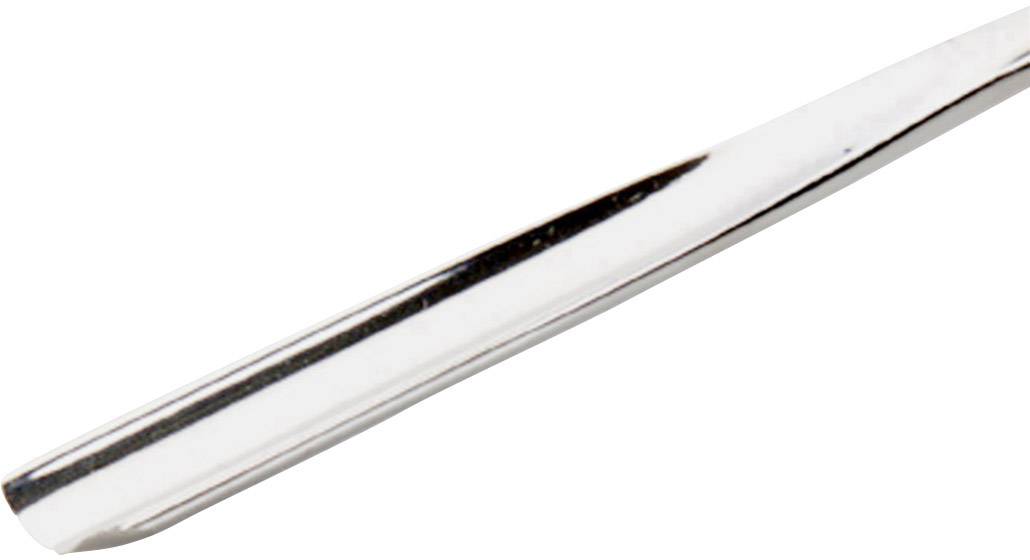 Egy ezüstös, fényes fémrúd, amely átlósan halad balról felfelé jobbra.