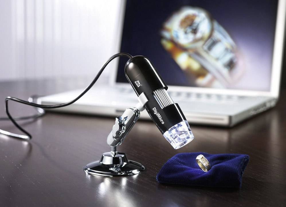 USB-s mikroszkóp kamera, 20 vagy 200-szoros nagyítás DNT DIGIMICRO 2.0 SCALE-2