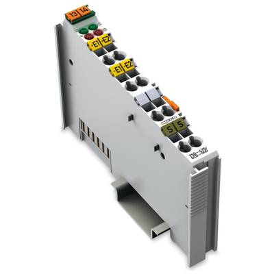 Elektronikus modul csatlakozókapcsokkal, felső oldalán számozással és felirattal, amelyet elektromos vezérlőrendszerekben használnak.