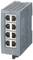 Hálózati switch, szürke, Siemens márka, Scalance XB008 modell, elölnézet nyolc Ethernet-porttal.