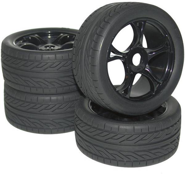 RC modellautó Buggy kerék 1:8 méretű, 5 küllős, fekete színű 4 db-os készlet Reely Buggy 5-Claw Street