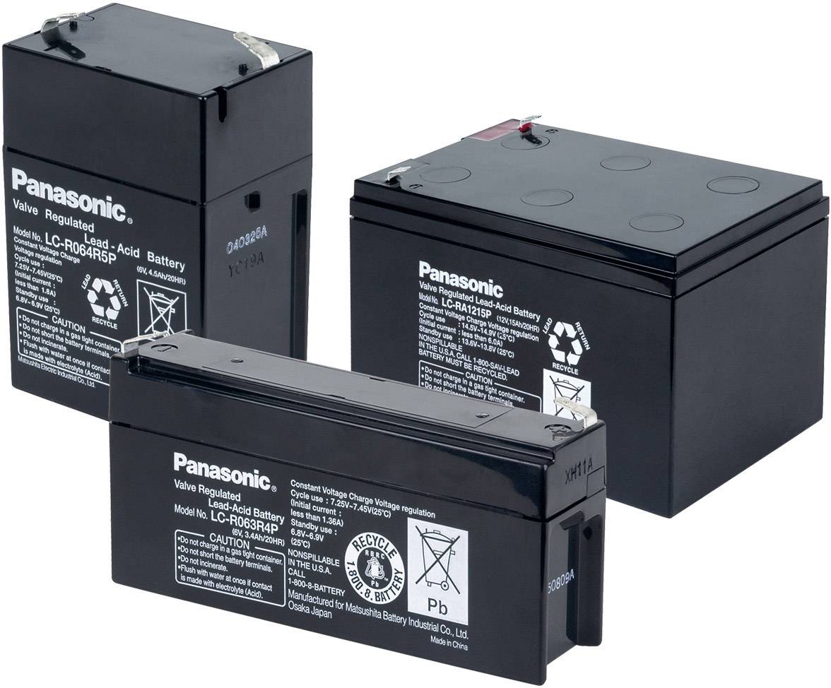 Panasonic 12 V 12 Ah Ólomakku 12 V 12 Ah Ólom-vlies (AGM) (Sz x Ma x Mé) 151 x 94 x 98 mm 6,35 mm-es laposérintkezős dug-1