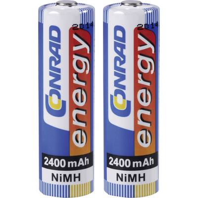 Ceruza akku AA, NiMH, 1,2V 2400 mAh, 2 db, Conrad Energy LR06, AA, LR6, AAB4E, AM3, 815, E91, LR6N-0