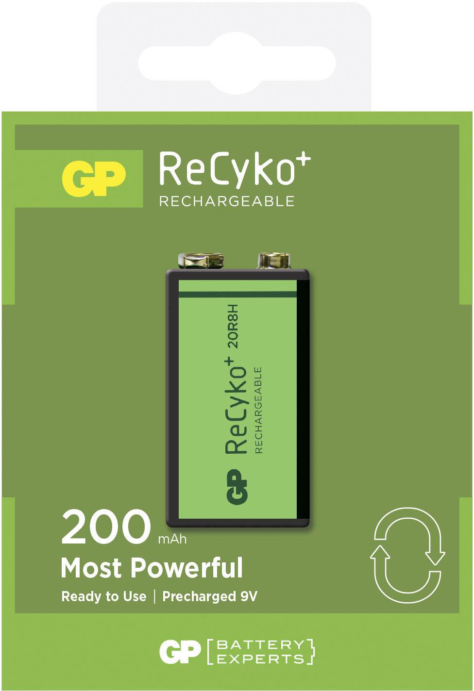 9V akku NiMH 8,4 V 150 mAh, GP ReCyko+ 6LR61, HR6F22, HR9V, HR22, 6LR21, 6AM6, 6LP3146, MN1604, E Block-1