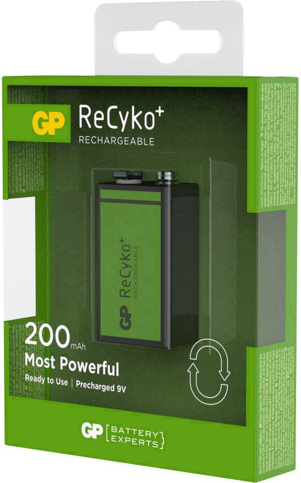 9V akku NiMH 8,4 V 150 mAh, GP ReCyko+ 6LR61, HR6F22, HR9V, HR22, 6LR21, 6AM6, 6LP3146, MN1604, E Block-2