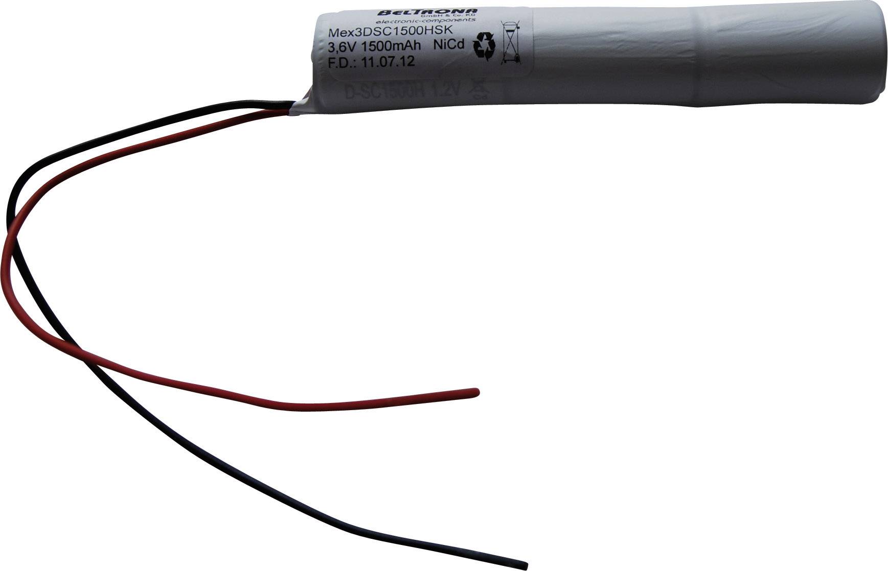Akkupack bekötő kábellel 3.6V 1500mAh Beltrona MEX3DSC1500HSK