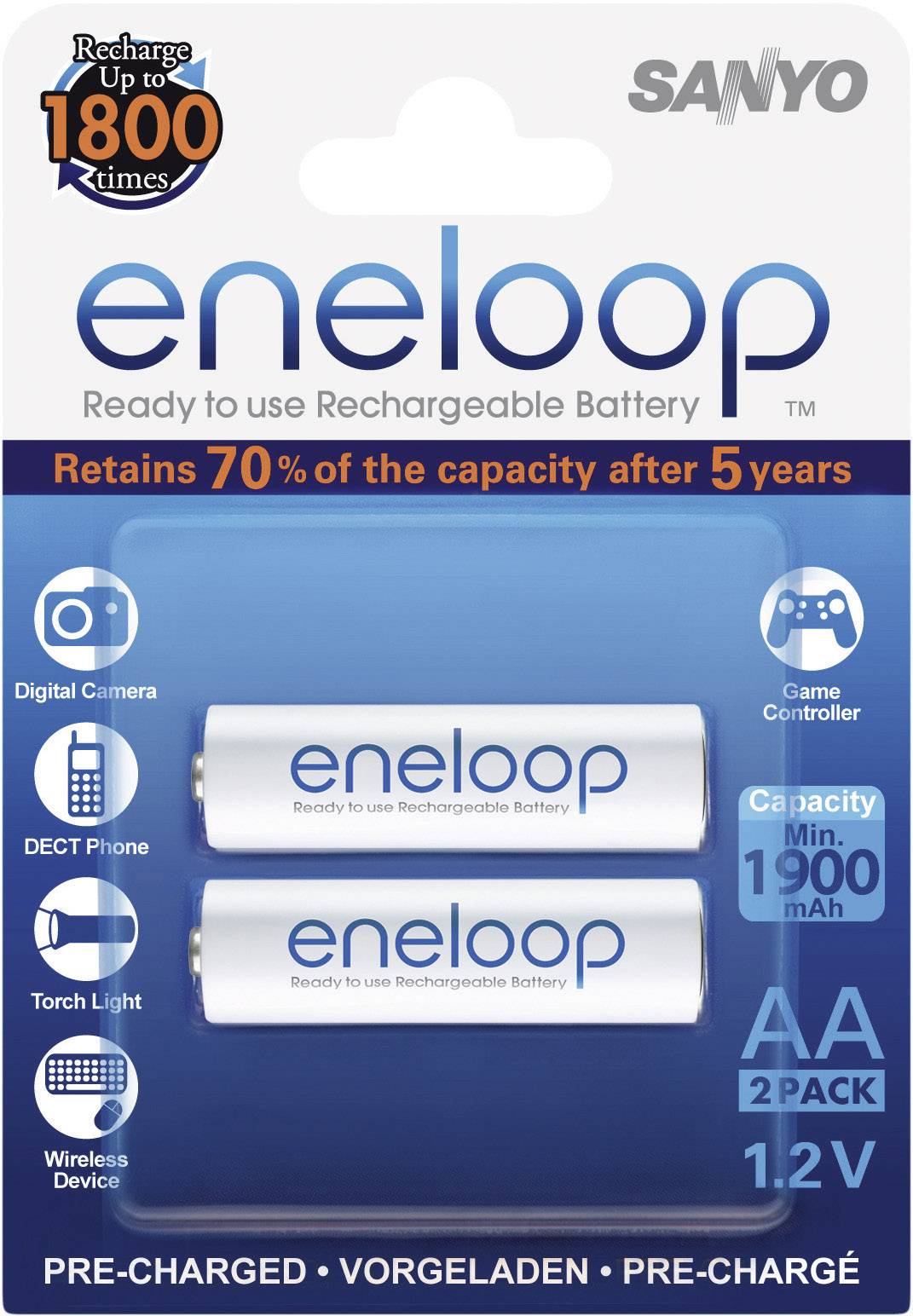 Sanyo Eneloop 2db-os AA NiMH ceruza akku szett 1.2V 2000mAh RB104358-2