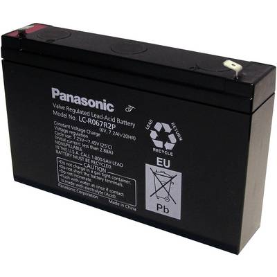 Panasonic 6 V 7,2 Ah Ólomakku 6 V 7.2 Ah Ólom-vlies (AGM) (Sz x Ma x Mé) 151 x 94 x 34 mm 4,8 mm-es laposérintkezős dugó-3