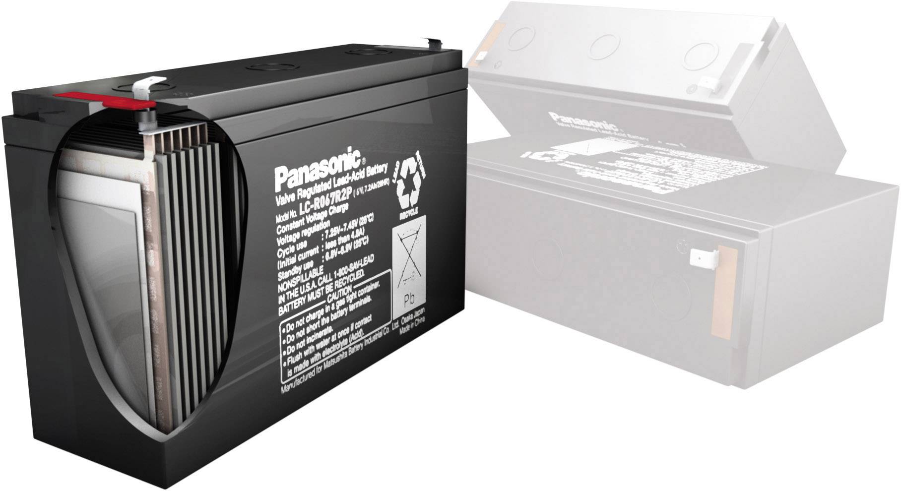 Panasonic 12 V 12 Ah Ólomakku 12 V 12 Ah Ólom-vlies (AGM) (Sz x Ma x Mé) 151 x 94 x 98 mm 6,35 mm-es laposérintkezős dug-7