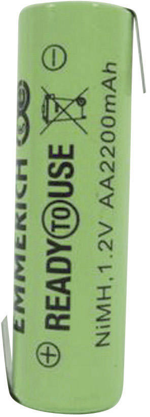 Forrasztható ceruza akku AA NiMH 1,2V 2200 mAh, forrfüles, Emmerich Ready to Use