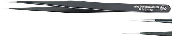 Műszerész csipesz, alkatrészfogó csipesz 135 mm hosszú Wiha ESD 32326