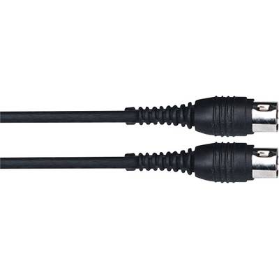MIDI kábel 1 m (dugó/dugó), fekete, Paccs