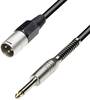 Hangszórókábel 10 m 1,5 mm² XLR dugó - 6,3 jack dugó, fekete, Paccs