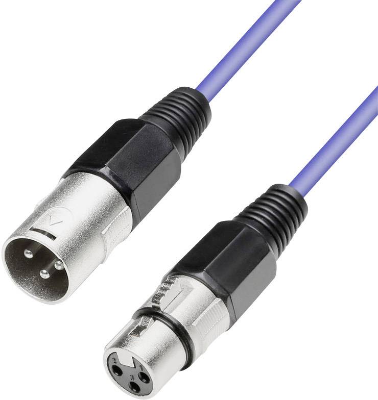 Mikrofonkábel XLR dugó/alj kék 1 m, Paccs-0