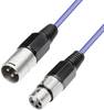 Mikrofonkábel XLR dugó/alj kék 1 m, Paccs